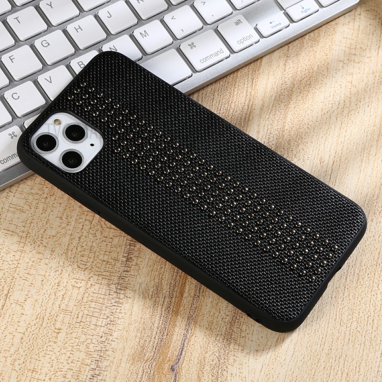 Rivet Style PU Leather Coated TPU PC Hybrid Case for iPhone 11 Pro 5.8 inch - Black-2