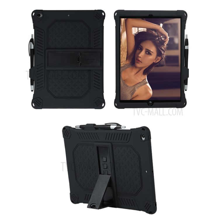 Antiurto Coperchio Di Protezione Tablet Silicone Con PC Cavalletto E Tracolla Per Ipad 10.2 (2019) / ipad aria 10,5 pollici (2019) - Nero-2