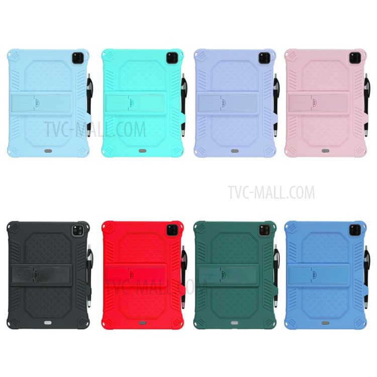 Shock Proof Silicone Tablet Protective Cover with PC Kickstand and Shoulder Strap for iPad Pro 11-inch (2020) - Black-10