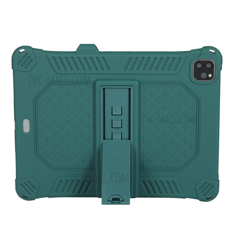 Shock Proof Silicone Tablet Protective Cover with PC Kickstand and Shoulder Strap for iPad Pro 11-inch (2020) - Green-10