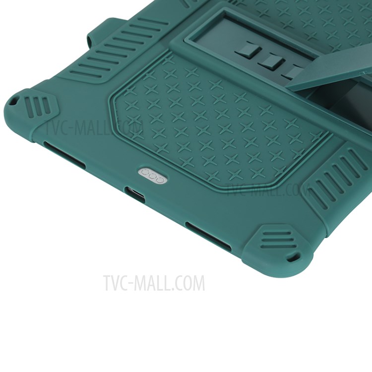Shock Proof Silicone Tablet Protective Cover with PC Kickstand and Shoulder Strap for iPad Pro 11-inch (2020) - Green-12