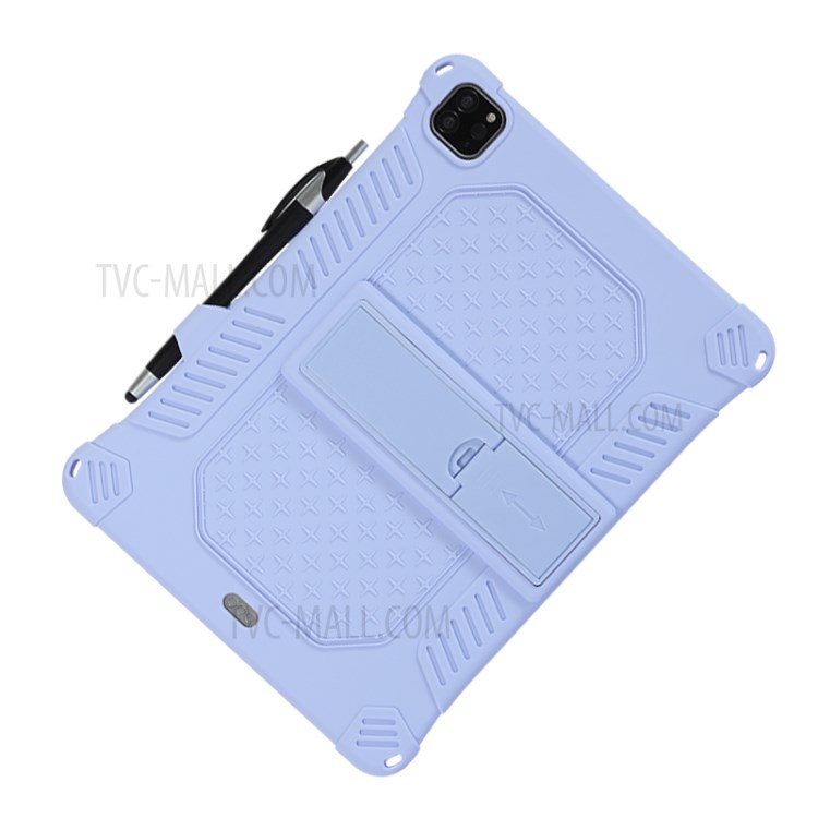 Shock Proof Silicone Tablet Protective Cover with PC Kickstand and Shoulder Strap for iPad Pro 11-inch (2020) - Purple-4