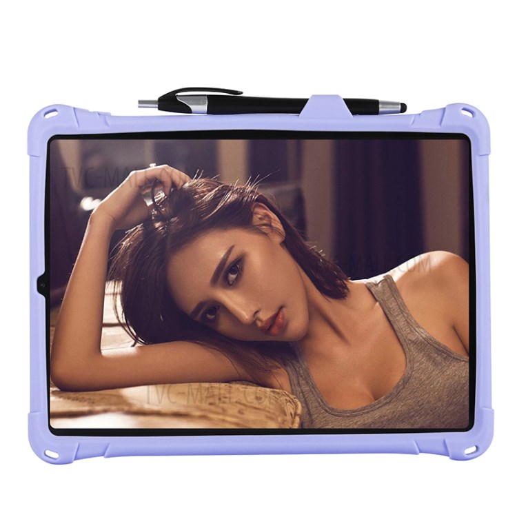 Shock Proof Silicone Tablet Protective Cover with PC Kickstand and Shoulder Strap for iPad Pro 11-inch (2020) - Purple-6
