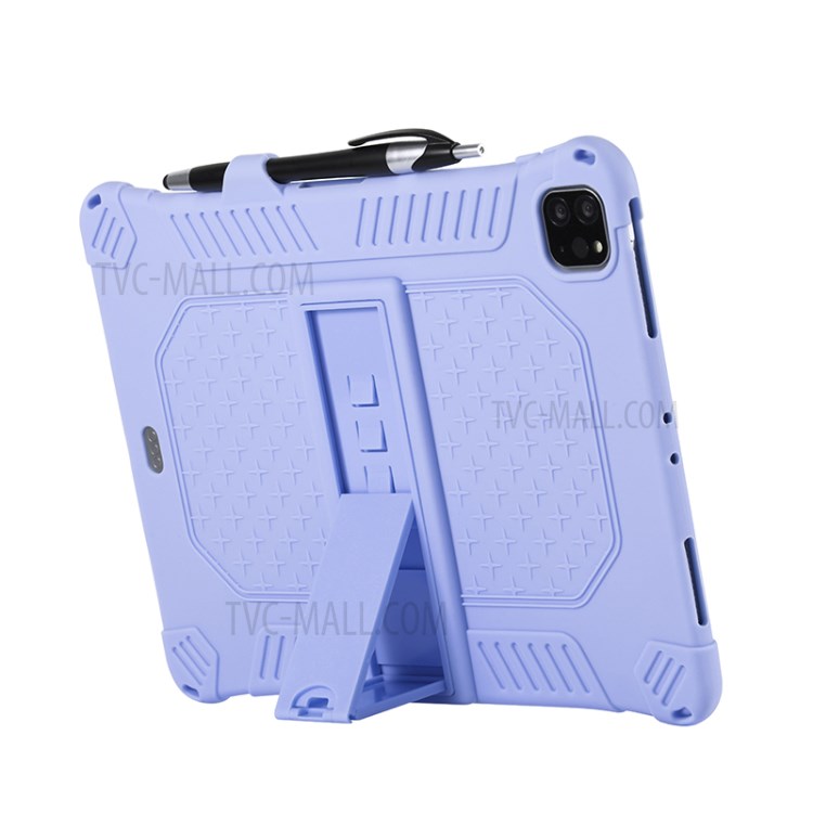 Shock Proof Silicone Tablet Protective Cover with PC Kickstand and Shoulder Strap for iPad Pro 11-inch (2020) - Purple-7
