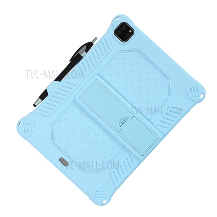Shock Proof Silicone Tablet Protective Cover with PC Kickstand and Shoulder Strap for iPad Pro 11-inch (2020) - Baby Blue-4