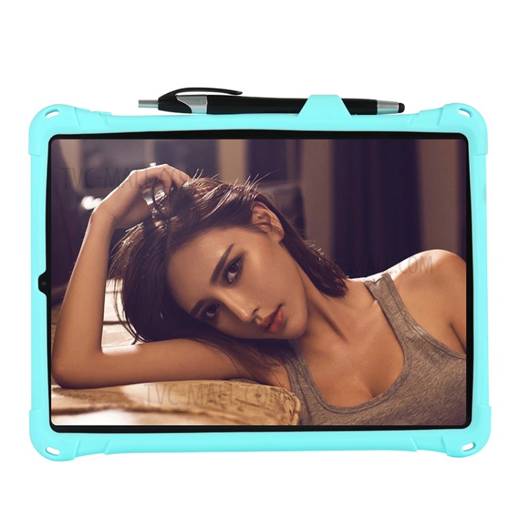 Shock Proof Silicone Tablet Protective Cover with PC Kickstand and Shoulder Strap for iPad Pro 11-inch (2020) - Cyan-6