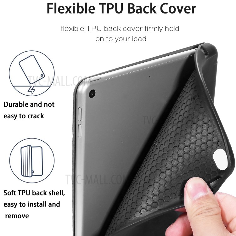 Dg. Ming Ver la Serie Auto Wake & Case de Teléfono de Cuero Para Dormir Para Apple Ipad Mini (2019) 7.9 Pulgadas / iPad mini 4 - Negro