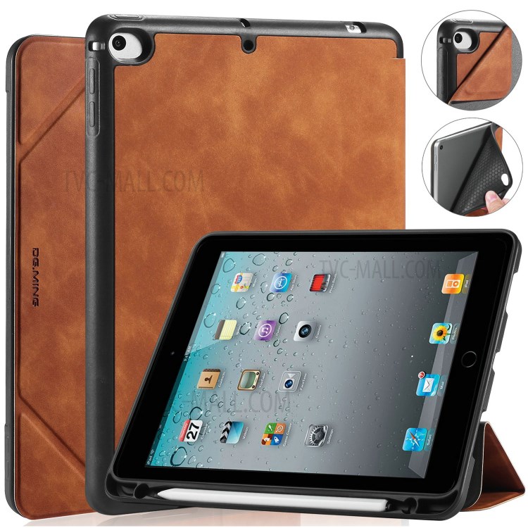 DG.MING See Series Auto Wake & Sleep Leather Phone Case for Apple iPad mini (2019) 7.9 inch / iPad mini 4 - Brown-1