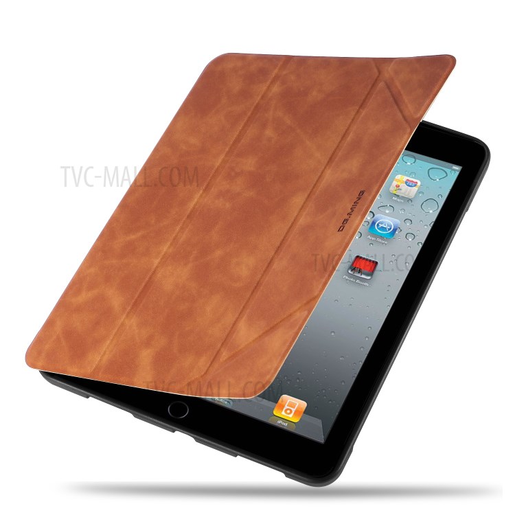 DG.MING See Series Auto Wake & Sleep Leather Phone Case for Apple iPad mini (2019) 7.9 inch / iPad mini 4 - Brown-11