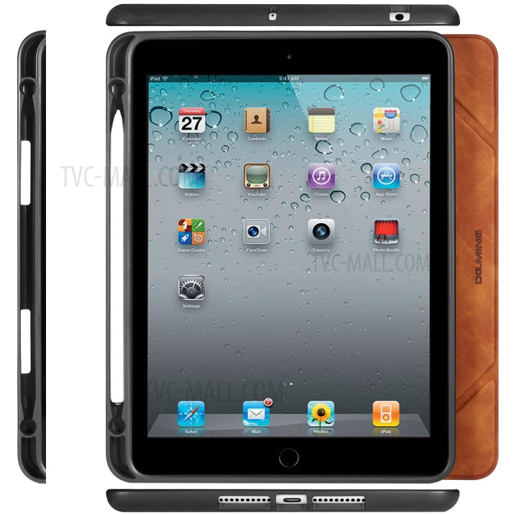 DG.MING See Series Auto Wake & Sleep Leather Phone Case for Apple iPad mini (2019) 7.9 inch / iPad mini 4 - Brown-17