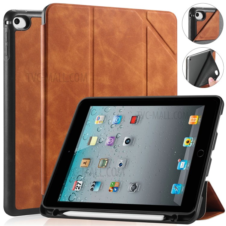 DG.MING See Series Auto Wake & Sleep Leather Phone Case for Apple iPad mini (2019) 7.9 inch / iPad mini 4 - Brown-19
