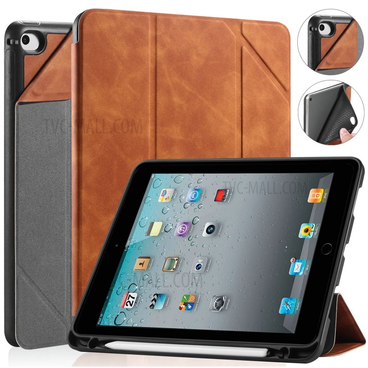 DG.MING See Series Auto Wake & Sleep Leather Phone Case for Apple iPad mini (2019) 7.9 inch / iPad mini 4 - Brown-20