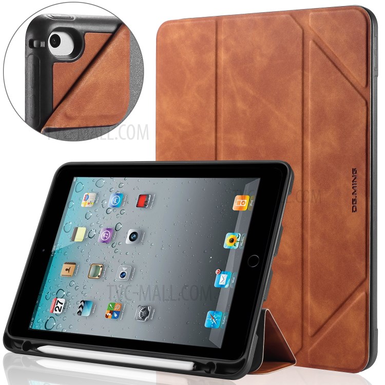 DG.MING See Series Auto Wake & Sleep Leather Phone Case for Apple iPad mini (2019) 7.9 inch / iPad mini 4 - Brown-21