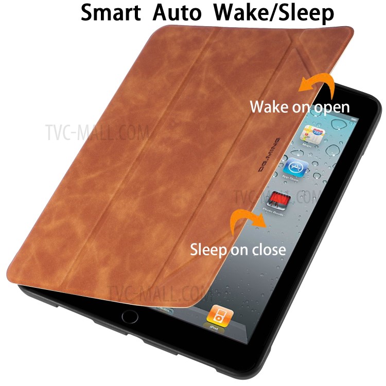 DG.MING See Series Auto Wake & Sleep Leather Phone Case for Apple iPad mini (2019) 7.9 inch / iPad mini 4 - Brown-3