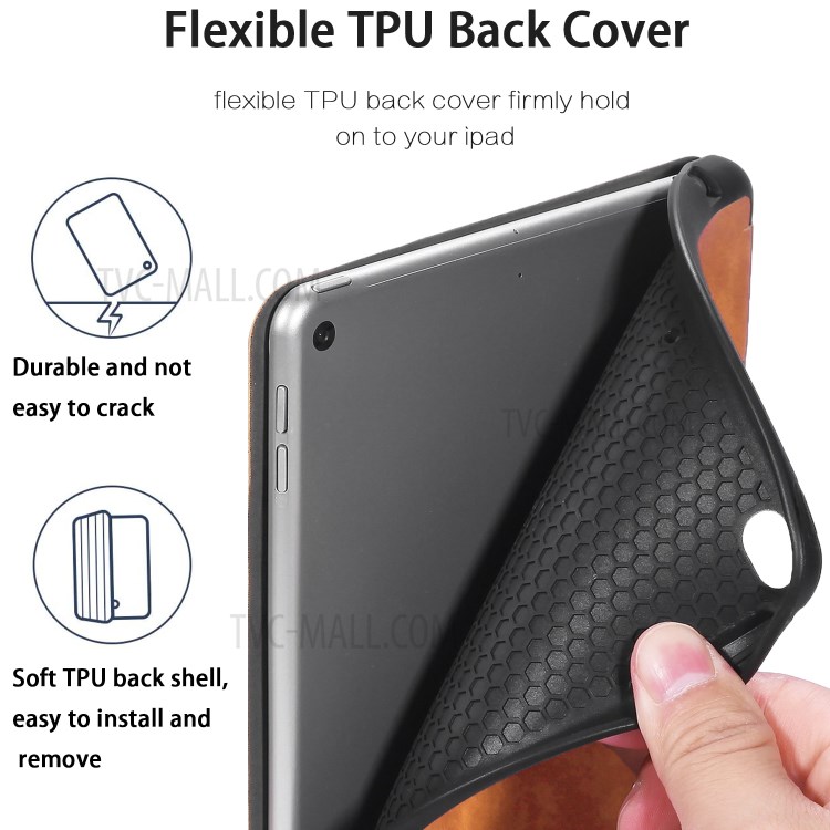 DG.MING See Series Auto Wake & Sleep Leather Phone Case for Apple iPad mini (2019) 7.9 inch / iPad mini 4 - Brown-4