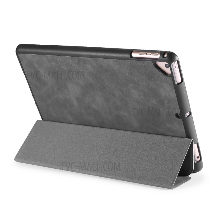 DG.MING See Series Auto Wake & Sleep Leather Phone Case for Apple iPad 9.7-inch (2018)/iPad 9.7-inch (2017) - Grey-12