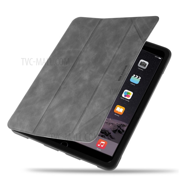 DG.MING See Series Auto Wake & Sleep Leather Phone Case for Apple iPad 9.7-inch (2018)/iPad 9.7-inch (2017) - Grey-15