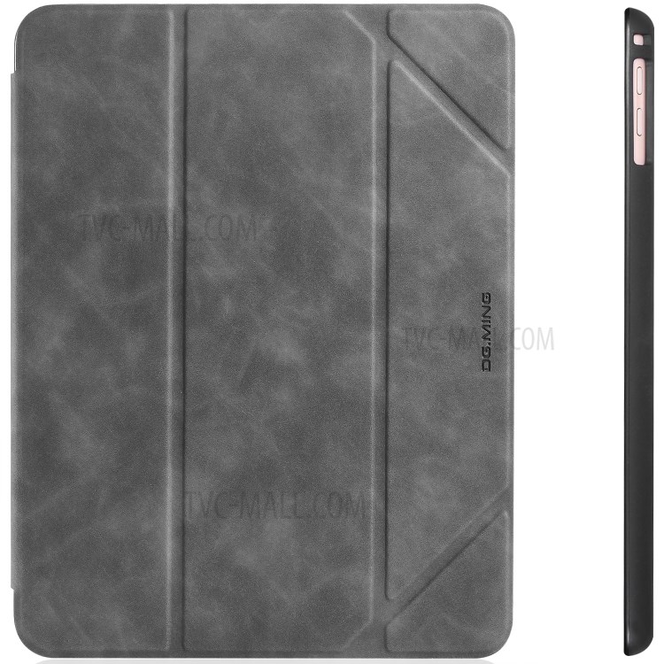 DG.MING See Series Auto Wake & Sleep Leather Phone Case for Apple iPad 9.7-inch (2018)/iPad 9.7-inch (2017) - Grey-18