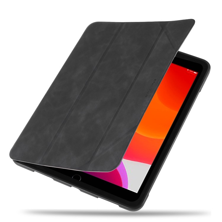 Dg. Ming Ver la Serie de Casos Automáticos Wake & Sleep Leather Shell Para Ipad 10.2 (2021)/(2020)/(2019) - Negro