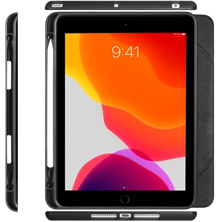 Dg. Ming Vedi Series Case Auto Wake & Sleep Leather Shell Per Ipad 10.2 (2021)/(2020)/(2019) - Nero