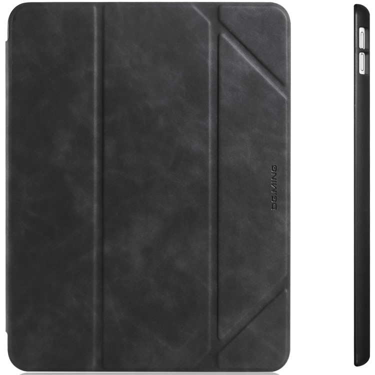 Dg. Ming Ver la Serie de Casos Automáticos Wake & Sleep Leather Shell Para Ipad 10.2 (2021)/(2020)/(2019) - Negro