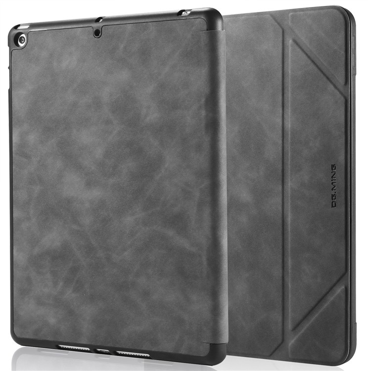 DG.MING See Series Case Auto Wake & Sleep Leather Shell for Apple iPad 10.2 (2020) (2019) - Grey-2