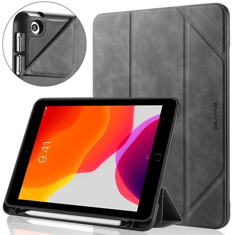 DG.MING See Series Case Auto Wake & Sleep Leather Shell for Apple iPad 10.2 (2020) (2019) - Grey-20
