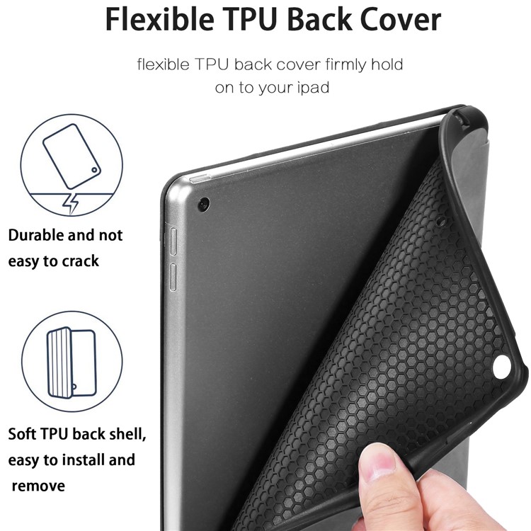 DG.MING See Series Case Auto Wake & Sleep Leather Shell for Apple iPad 10.2 (2020) (2019) - Grey-4