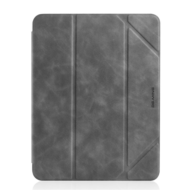 DG.MING See Series Case Auto Wake & Sleep Leather Shell for Apple iPad 10.2 (2020) (2019) - Grey-7