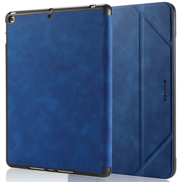 Dg. Ming Ver la Serie de Casos Automáticos Wake & Sleep Leather Shell Para Ipad 10.2 (2021)/(2020)/(2019) - Azul