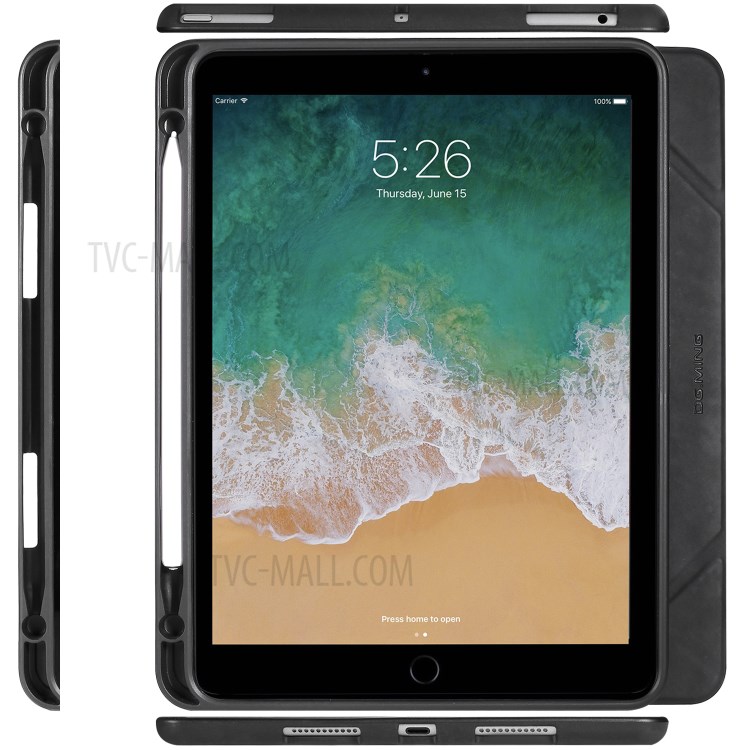 DG.MING See Series Cover Auto Wake & Sleep Leather Shell for Apple iPad Air 10.5 inch (2019) - Black-24