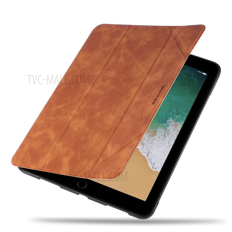 DG.MING See Series Cover Auto Wake & Sleep Leather Shell for Apple iPad Air 10.5 inch (2019) - Brown-11