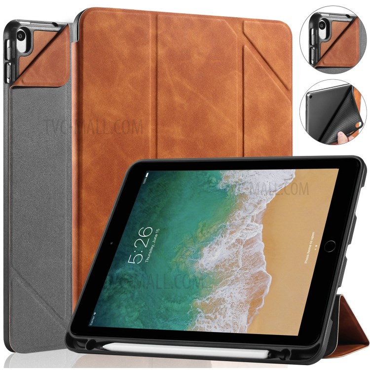 DG.MING See Series Cover Auto Wake & Sleep Leather Shell for Apple iPad Air 10.5 inch (2019) - Brown-20
