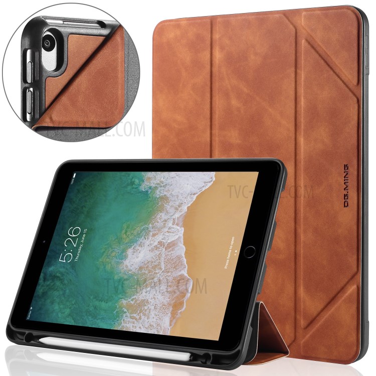 DG.MING See Series Cover Auto Wake & Sleep Leather Shell for Apple iPad Air 10.5 inch (2019) - Brown-21