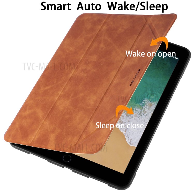 DG.MING See Series Cover Auto Wake & Sleep Leather Shell for Apple iPad Air 10.5 inch (2019) - Brown-3