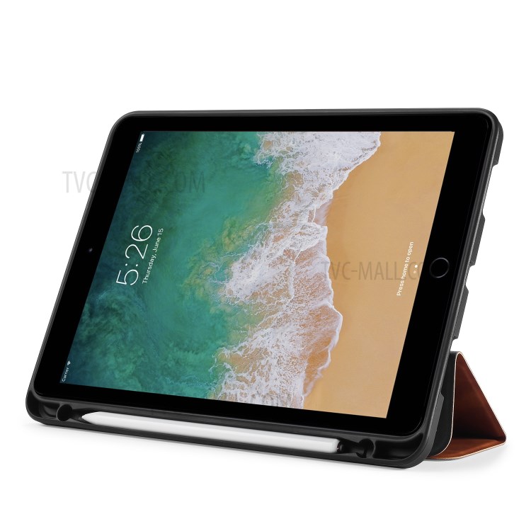 DG.MING See Series Cover Auto Wake & Sleep Leather Shell for Apple iPad Air 10.5 inch (2019) - Brown-9