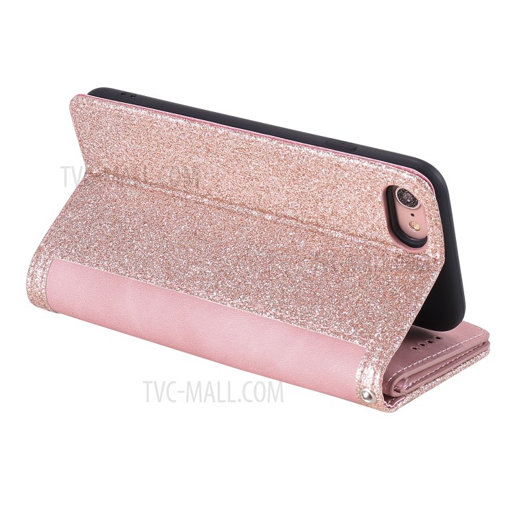Zipper Pocket 9 Card Slots Leather Wallet Case for iPhone 6s/6 - Rose Gold-12