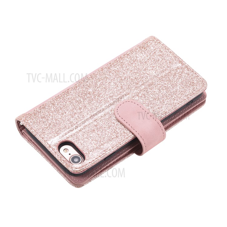 Zipper Pocket 9 Card Slots Leather Wallet Case for iPhone 6s/6 - Rose Gold-3