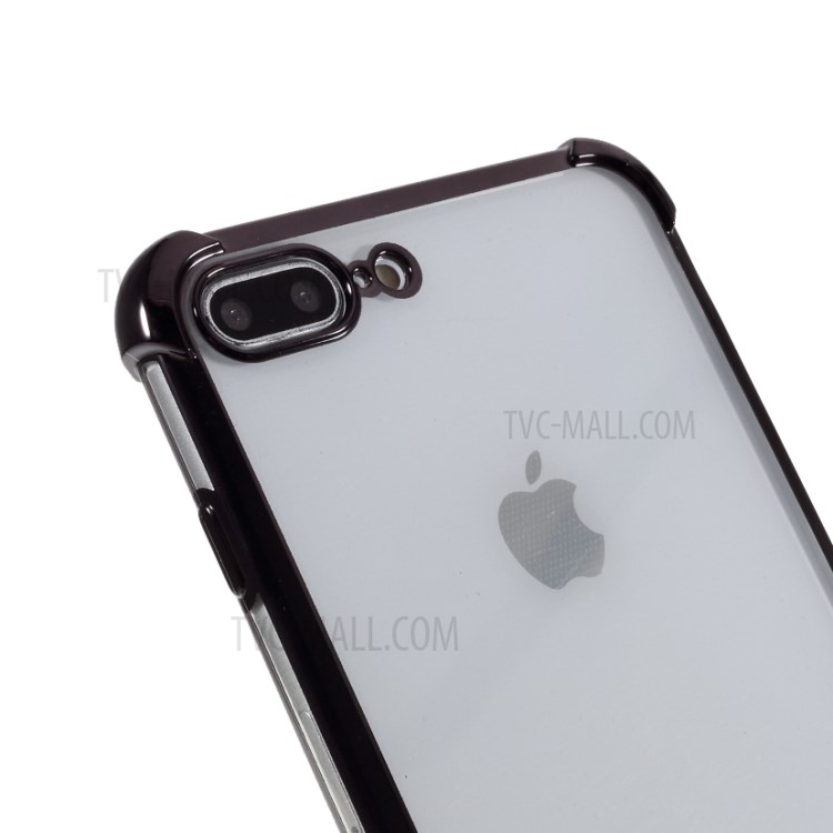 Electroplating Drop Resistant TPU Case for iPhone 8 Plus/7 Plus - Black-4