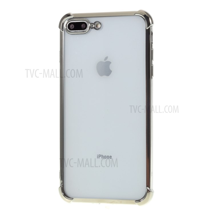 Galvanoplastia Caso TPU Resistente Gota Para Iphone 8 Mais / 7 Mais - Prata-2