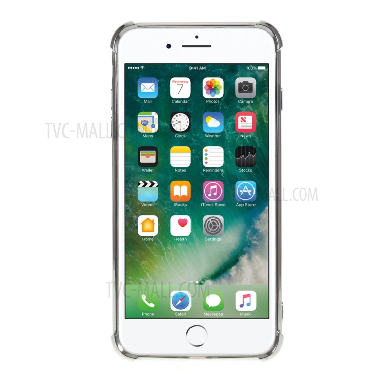 Galvanoplastia Caso TPU Resistente Gota Para Iphone 8 Mais / 7 Mais - Prata-3