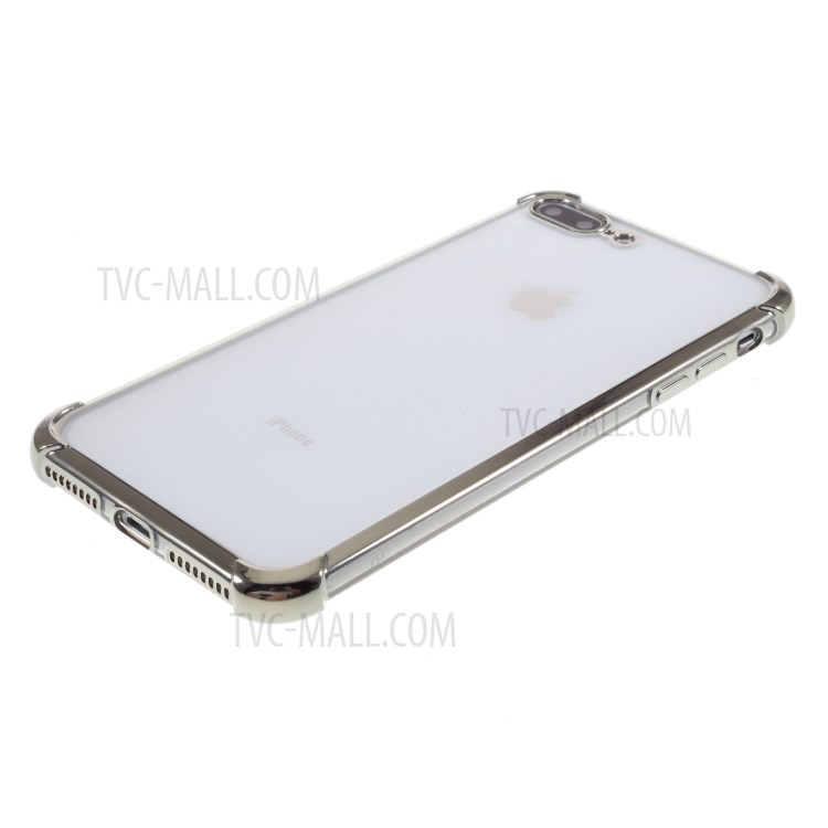 Galvanoplastia Caso TPU Resistente Gota Para Iphone 8 Mais / 7 Mais - Prata-4