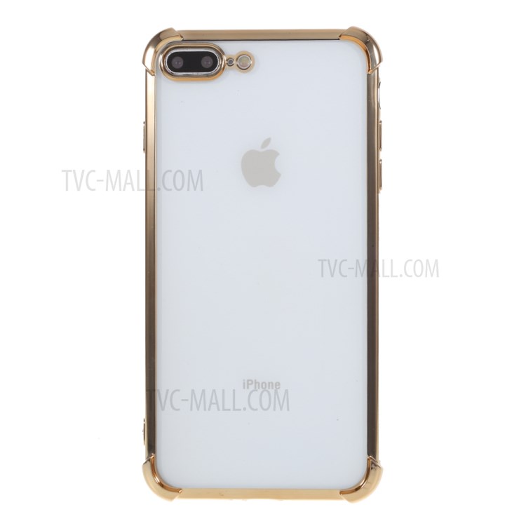 Electroplating Drop Resistant TPU Case for iPhone 8 Plus/7 Plus - Gold-1