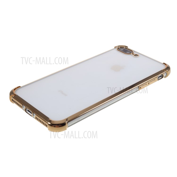 Electroplating Drop Resistant TPU Case for iPhone 8 Plus/7 Plus - Gold-4