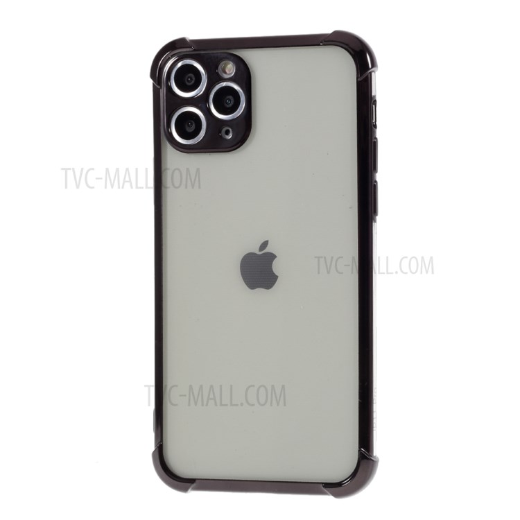 Galvanoplastie Cas De Chute Arrière TPU Résistant Pour IPhone 11 Pro 5,8 Pouces - Noir-2
