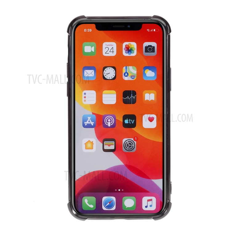 Galvanoplastie Cas De Chute Arrière TPU Résistant Pour IPhone 11 Pro 5,8 Pouces - Noir-3