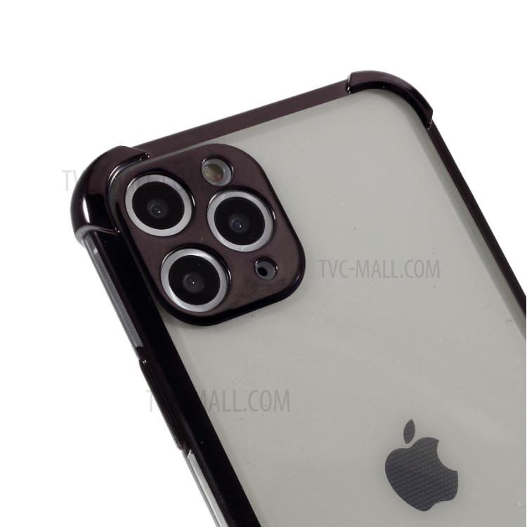 Galvanoplastie Cas De Chute Arrière TPU Résistant Pour IPhone 11 Pro 5,8 Pouces - Noir-4
