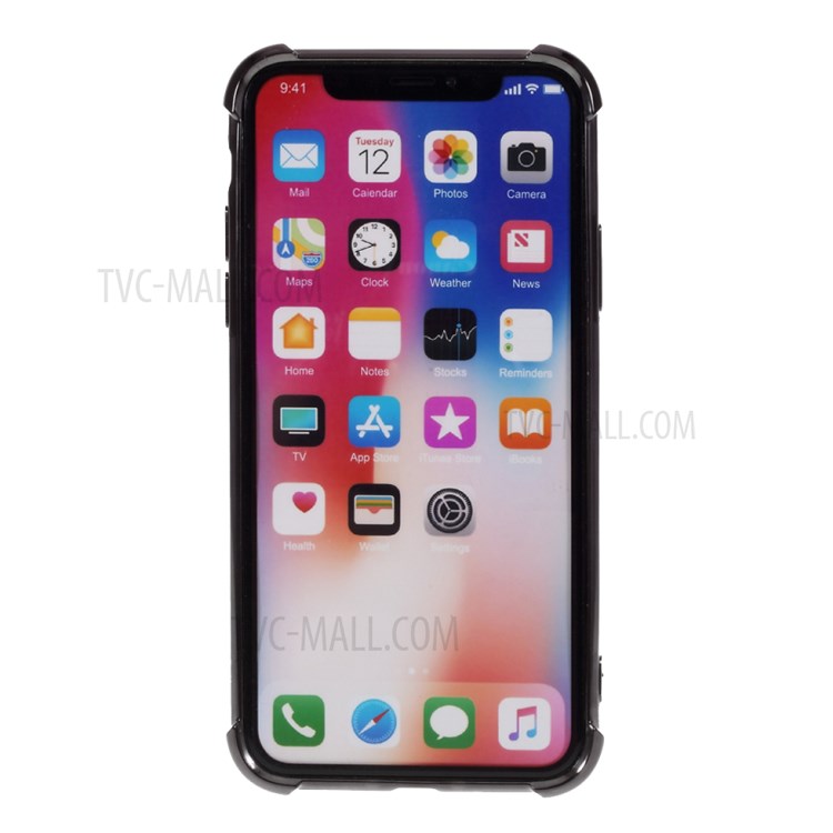Goutte Galvanoplastie Coquille TPU Résistant Pour IPhone XS Max 6,5 Pouces - Noir-3