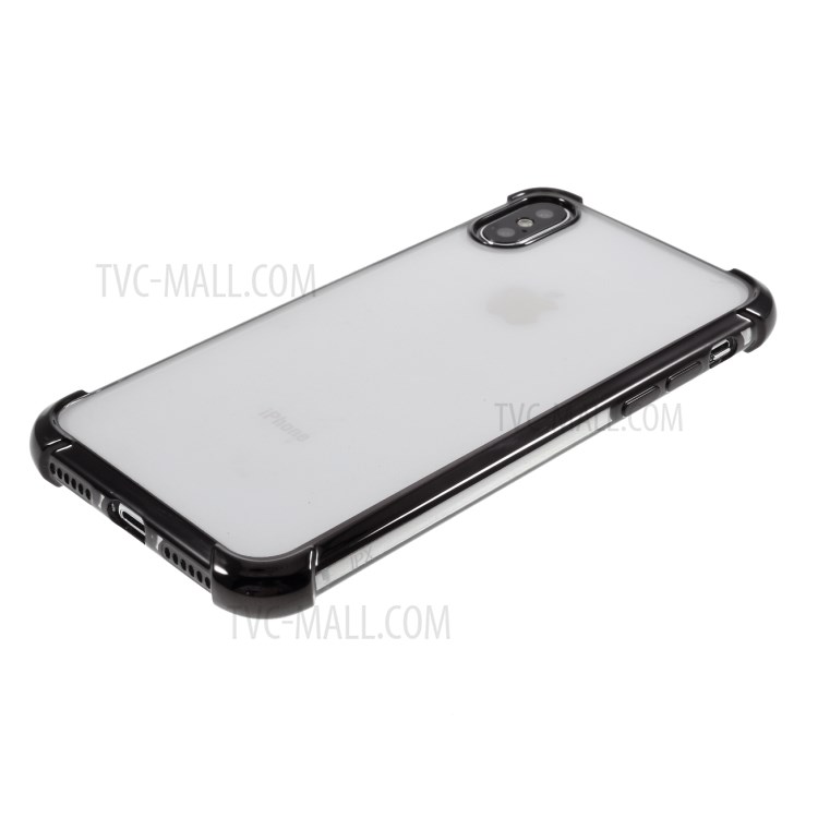 Goutte Galvanoplastie Coquille TPU Résistant Pour IPhone XS Max 6,5 Pouces - Noir-5