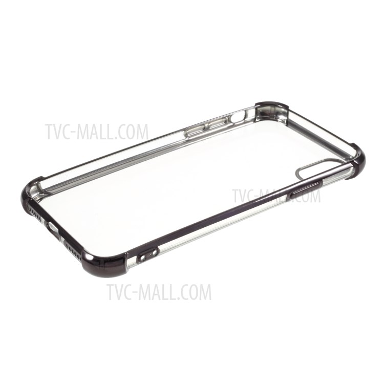 Goutte Galvanoplastie Coquille TPU Résistant Pour IPhone XS Max 6,5 Pouces - Noir-8